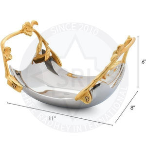 ชามผลไม้สำหรับตกแต่งที่ตั้งโชว์บนโต๊ะชามสแตนเลสพร้อมที่จับสีทองงานทำมือชามพรีเมี่ยมของตกแต่งบ้าน - Product Image 3