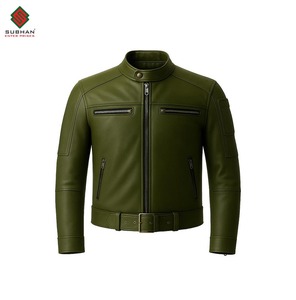 Chaqueta Bomber de Cuero Sintético Hecha a Mano, Chaqueta de Motociclista Ajustada, Abrigo Informal Sólido de Invierno con Cierre de Cremallera, Servicio OEM - Product Image 1