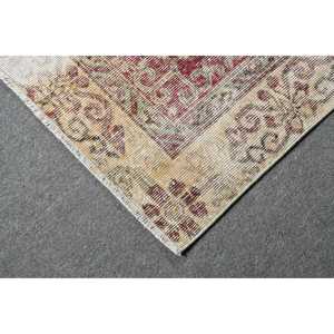 Vintage Rug, 5.3x8.3 ft Turkish Rug, <b>Red</b> Ombr <b>Wool</b> Rug - Product Image 5