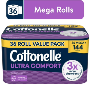 Cottonelle Ultra Comfort Desechable Papel Higiénico Suave 36 Mega Rollos - Product Image 3