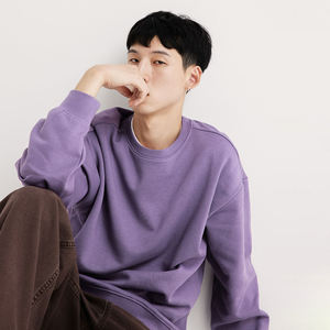 Sweat-shirts en molleton respirant pour hommes, mélange polyester/coton, coupe oversize, tricot uni avec patchs à sequins devant et derrière, super vente - Product Image 5