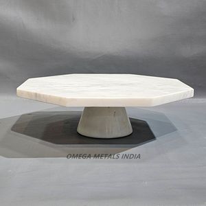 Soporte de pastel de mármol blanco de lujo, diseño de forma octogonal para exhibición de postres, bocadillos de queso, galletas, cupcakes y Decoración elegante para el hogar - Product Image 1