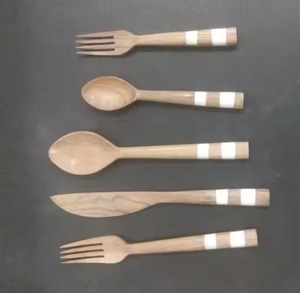 Quantité en vrac prête disponible de couleur argentée en acier inoxydable manche de canne cuillère fourchette couteau couverts ensemble de dîner - Product Image 3