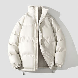 Veste matelassée à col montant en toile d'hiver personnalisable pour homme, chaude, coupe-vent, pour l'extérieur - Product Image 2