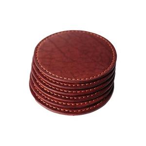 Support de tasse d'eau de caboteur en cuir rond élégant classique pour le prix de maison et de restaurant de cuisine d'hôtel - Product Image 1