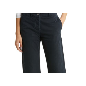 Pantaloni Nili Lotan Tomboy a Vita Alta in Cotone Elasticizzato, Taglia 6, in Tessuto Oxford Traspirante, Gamba Larga, Casual per Primavera, Blu Scuro Stropicciato - Product Image 2
