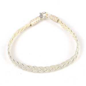 999 Sterling <b>Silver</b> Kazaz Braided <b>Bracelet</b> with Pearl Beaded Cuff Tennis <b>Bangles</b> for Gift - Product Image 6