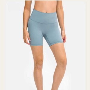 Short de yoga taille haute motif solide à la mode pour femmes coloré cravate-teinture taille élastique vêtements de sport d'été Spandex/Nylon Leggings - Product Image 2