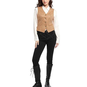 Chaleco de Cuero para Mujer con Diseño de Logotipo Personalizado al por Mayor, Chaleco de Cuero Informal de Moda para Invierno al Aire Libre - Product Image 5