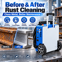 Machine de décapage de la rouille au laser pulsé 500W pour le nettoyage des surfaces métalliques, nettoyeur de rouille portable refroidi par air sans média abrasif