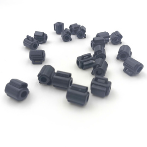 Bouchon de verrouillage de cordon en plastique noir avec boutons de fil de 6mm - Product Image 1