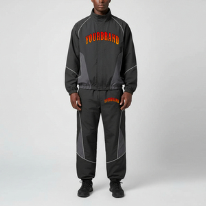 Chándales de nailon de retazos de primera calidad para hombre, ropa de calle de Color sólido, buena venta al por mayor, conjunto de 2 piezas hecho a medida - Product Image 6
