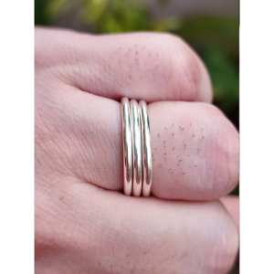 Handmade 925 Sterling <b>Silver</b> Dainty Boho <b>Stacking</b> <b>Ring</b> Bands Minimalist Stackable Plain <b>Rings</b> Set for Gift - Product Image 1
