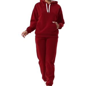 ชุดวอร์มกีฬาผู้หญิงแบบ 2 ชิ้น เสื้อฮู้ดพิมพ์ลาย ระบายอากาศ น้ำหนักเบา สำหรับฤดูหนาว มีไซส์พลัส สีตามสั่ง - Product Image 5