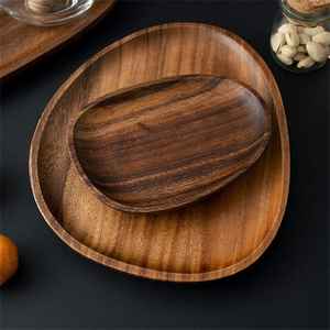 Assiette en bois d'acacia écologique personnalisée 100%, ensemble de vaisselle, plateau en bois avec commande minimum 100 pièces - Product Image 5