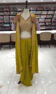 Tendance traditionnelle trois pièces vêtements de mariage broderie séquencée crêpe française séchage rapide Salwar Kameez pour les fêtes - Product Image 2