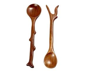 Food Grade <b>Wooden</b> Salad Server Cutlery Set With Leaf <b>Engraving</b> Design Salad Server Set Wholesale Kitchenware Accessories - Product Image 3