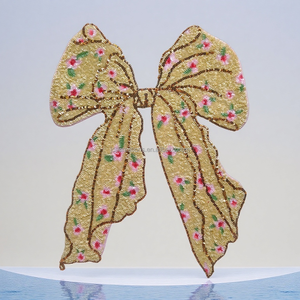 Patch brodé de sequins en forme de nœud de qualité supérieure pour vêtements de mode - Product Image 1