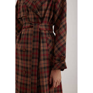 Gabardina Impermeable de Doble Botonadura para Mujer con Cinturón, Abrigo Largo Informal para Otoño - Product Image 4