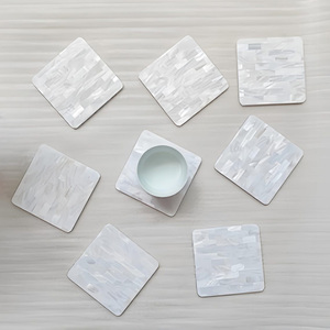 Top ventes mère de perle sous-verres prix le plus bas mosaïque MOP incrustation boisson caboteur expédition mondiale - Product Image 3