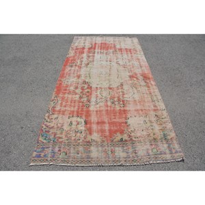 Vintage 4.5 X 9.4ft <b>Red</b> Blue Turkish <b>Wool</b> Eco Friendly Rug Classic Large Area Rectangle Patchwork Dining Room Backed Latex - Product Image 1
