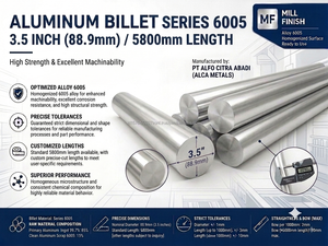 Barre en alliage d'aluminium 6005 T6, norme ASTM, qualité supérieure, marque OEM, série 6000, diamètre de 3,5 à 13 pouces - Product Image 4