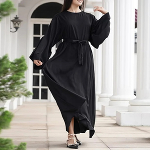 Premium Saleh Enterprises Modest Women Abaya <b>Dress</b> Beaded Anti-static Breathable Cotton Polyester Blend Islamic Dubai Style - Product Image 6