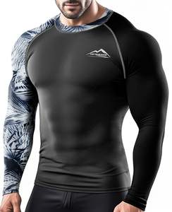 Camiseta deportiva de manga larga de compresión BJJ No Gi MMA con logotipo personalizado, ropa de gimnasio de secado rápido, unisex - Product Image 3