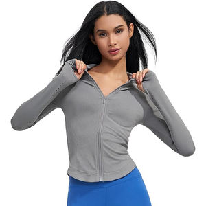 <b>Yoga</b> <b>Jacket</b> Top Full Zip Women Lightweight Stretchy <b>Yoga</b> Activity Soft Comfort Nylon Spandex Skinny Tops - Product Image 2
