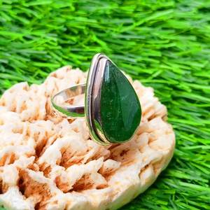 Bague en argent sterling 925 faite à la main fraise verte poire coupe lunette diamant pierre femmes filles fête porter des cadeaux d'anniversaire - Product Image 4