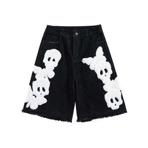 2025 <b>Vintage</b> Summer Custom Design Embroidered Logo Street Style Denim Washed Shorts Street Wear Jean Baggy Shorts Best Shorts - Product Image 4