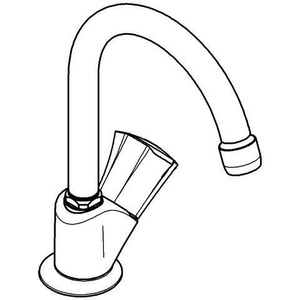 Válvula de pie cromada de 1/2 pulgada para Grohe Costa con salida de tubería negra y aireador, accesorios para baño y aseo - Product Image 3