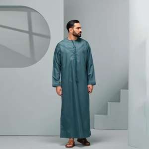 2025 traditionnel Jubba confortable arabe traditionnel porter pour les hommes modeste robe Thobe à manches longues - Product Image 5