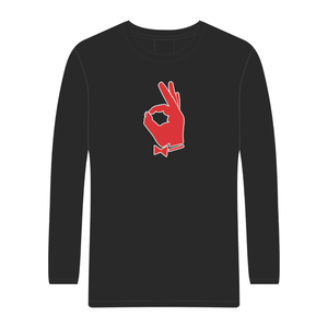 Kappa Alpha Psi YO Hand Sign 1911 <b>Black</b> <b>Long</b> <b>Sleeve</b> <b>T</b> <b>Shirt</b> Premium Cotton Greek Fraternity Casual Wear Tee - Product Image 3