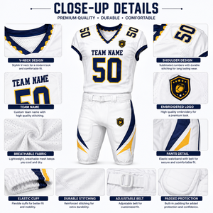 Conjunto de Uniforme de Fútbol Americano Personalizado para Adultos, Acolchado, 100% Poliéster, Antibacterial, Camiseta y Pantalones del Equipo USA 2026, Fabricante OEM - Product Image 3