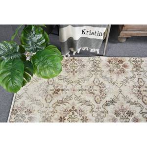 Alfombra turca de lana clásica Beige de 2,9x5,6 pies, diseño de retazos para entrada, sala de estar, dormitorio, forma Rectangular, respaldo de látex - Product Image 2