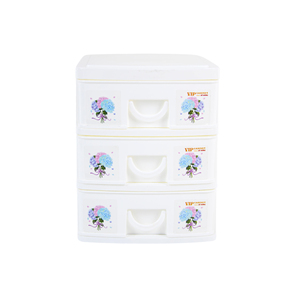 3-Tier Mini Plastic Storage Drawers Desktop Organizer <b>Small</b> Makeup Cosmetic Jewelry <b>Chest</b> Bin Office Document Sorting Cabinet - Product Image 4