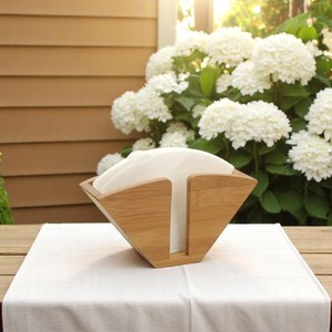 Porte-serviettes multifonctionnel en bois naturel de qualité supérieure, nouveau design, fabriqué à la main pour les cocktails, les dîners et la décoration de Noël - Product Image 1