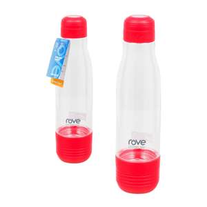 Bouteille d'eau en plastique, 24oz, rouge/clair - Product Image 1