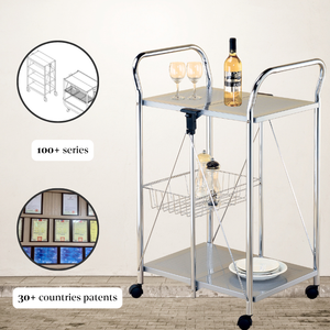 Échantillon gratuit Chariot utilitaire 2 couches Hôtel moderne Cuisine Maison Bar Salle à manger Chariot - Product Image 4