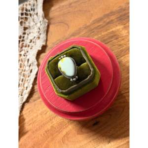 Scott Skeets Boho <b>Statement</b> <b>Ring</b> Palomino Variscite & Sterling <b>Silver</b> Cut Animal Pattern Vermeil Plating Size 7 Everyday Wear - Product Image 3