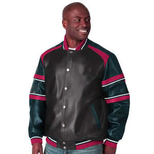 Veste varsity pour homme avec laine mélangée bicolore et manches côtelées - Product Image 5