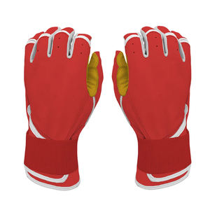 Tamaño personalizado y logotipo transpirable ropa deportiva al aire libre antideslizante piel de vaca de cuero guantes de bateo de béisbol para adultos y jóvenes - Product Image 1