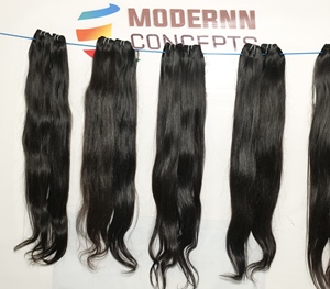 100% cuticule alignée cheveux vierges indiens pas cher droite non traitée naturel noir couleur Bundle Temple Extensions de cheveux humains - Product Image 3
