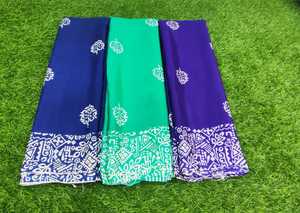 Saree Georgette lumineuse en soie meilleure qualité tissu doux Style moderne imprimé Saree avec chemisier en apesanteur fête de mariage - Product Image 6