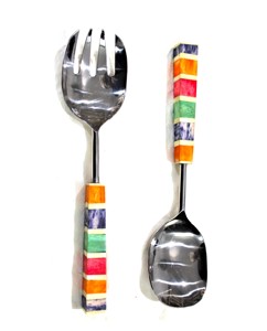 Ensemble de serveurs à salade en acrylique design moderne avec poignée en acier inoxydable et nouveaux outils à salade bon marché - Product Image 4