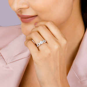 Élégant à la mode 14K or blanc Moissanite diamant boucle bague élégant mariage fiançailles cadeau pour fête anniversaire mode anneaux - Product Image 3