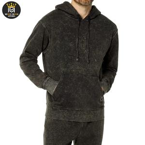 Chándal de lavado ácido de color sólido personalizable de alta calidad para hombre estilo de invierno con cuello con capucha transpirable y cómodo - Product Image 2