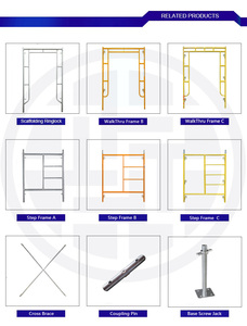 Andamio a telaio a H con rivestimento anticorrosione e tavola di passaggio per la ristrutturazione di edifici - Product Image 5