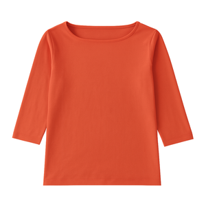 Camiseta de Manga 3/4 con Cuello Redondo para Mujer, 100% Algodón Orgánico de Lujo, Preencogido, Certificado GOTS, Ajuste Clásico, Suave y Premium - Product Image 1